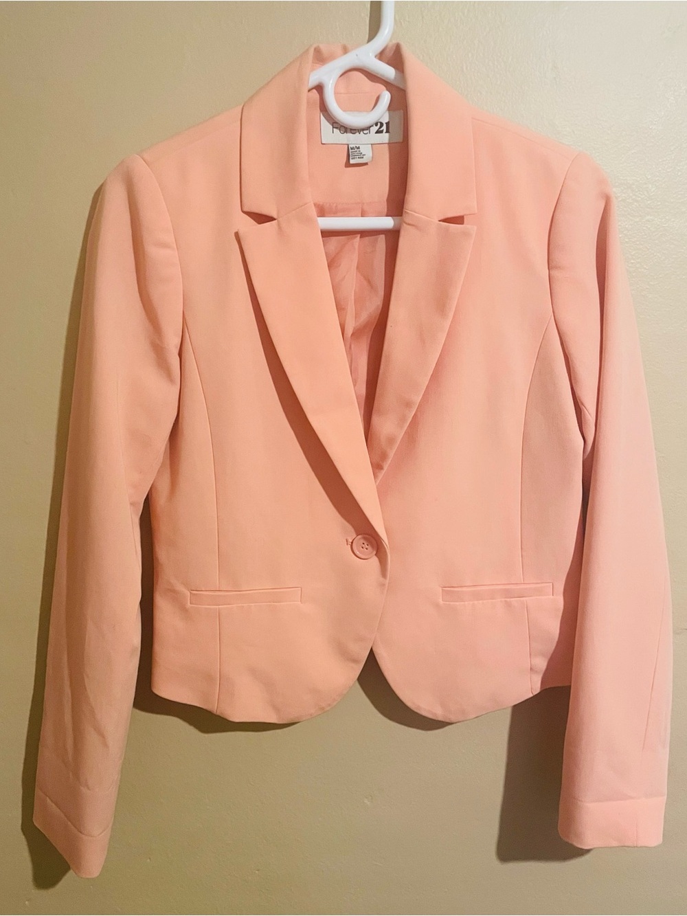 Forever 21 Peach Pink Single-Button Blazer